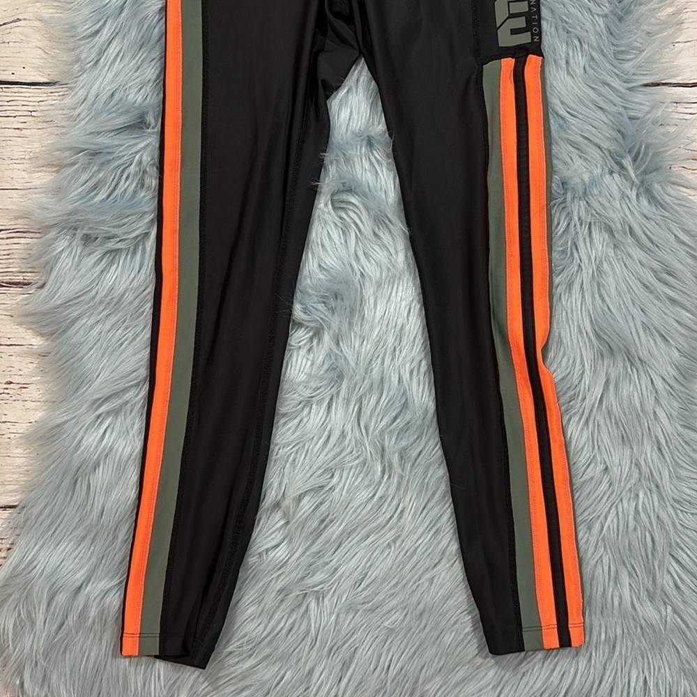 P.E Nation Orange Striped Logo High Rise Leggings Small  Like New - Picture 6 of 9